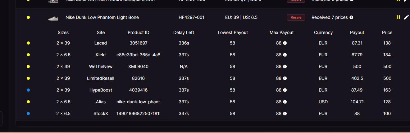 Alias marketplace task inside Bricker Mode next to other marketplace pricing tasks
